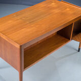 Asymmetrical Mid-Century Teak Desk with Bar, 1960s