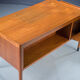 Asymmetrical Mid-Century Teak Desk with Bar, 1960s