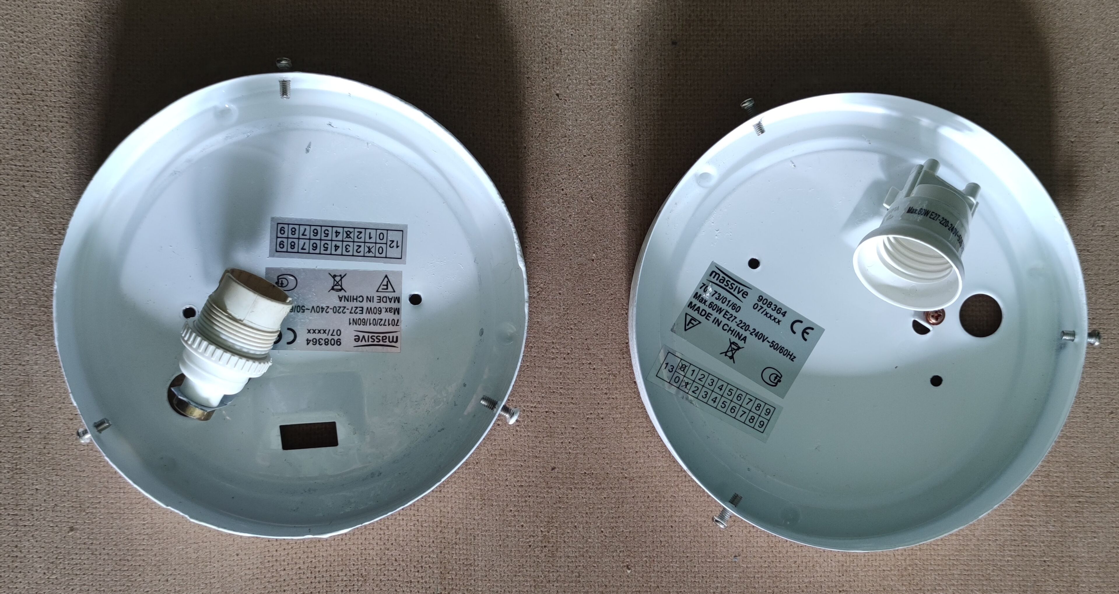 2 identical ceiling lamps