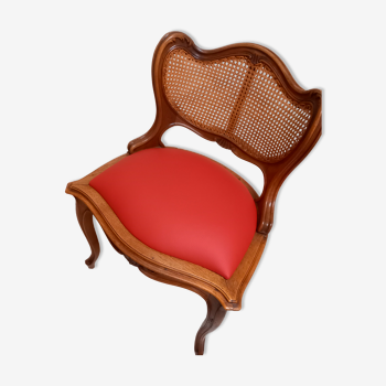 Office armchair Louis XV style red leather