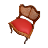 Office armchair Louis XV style red leather