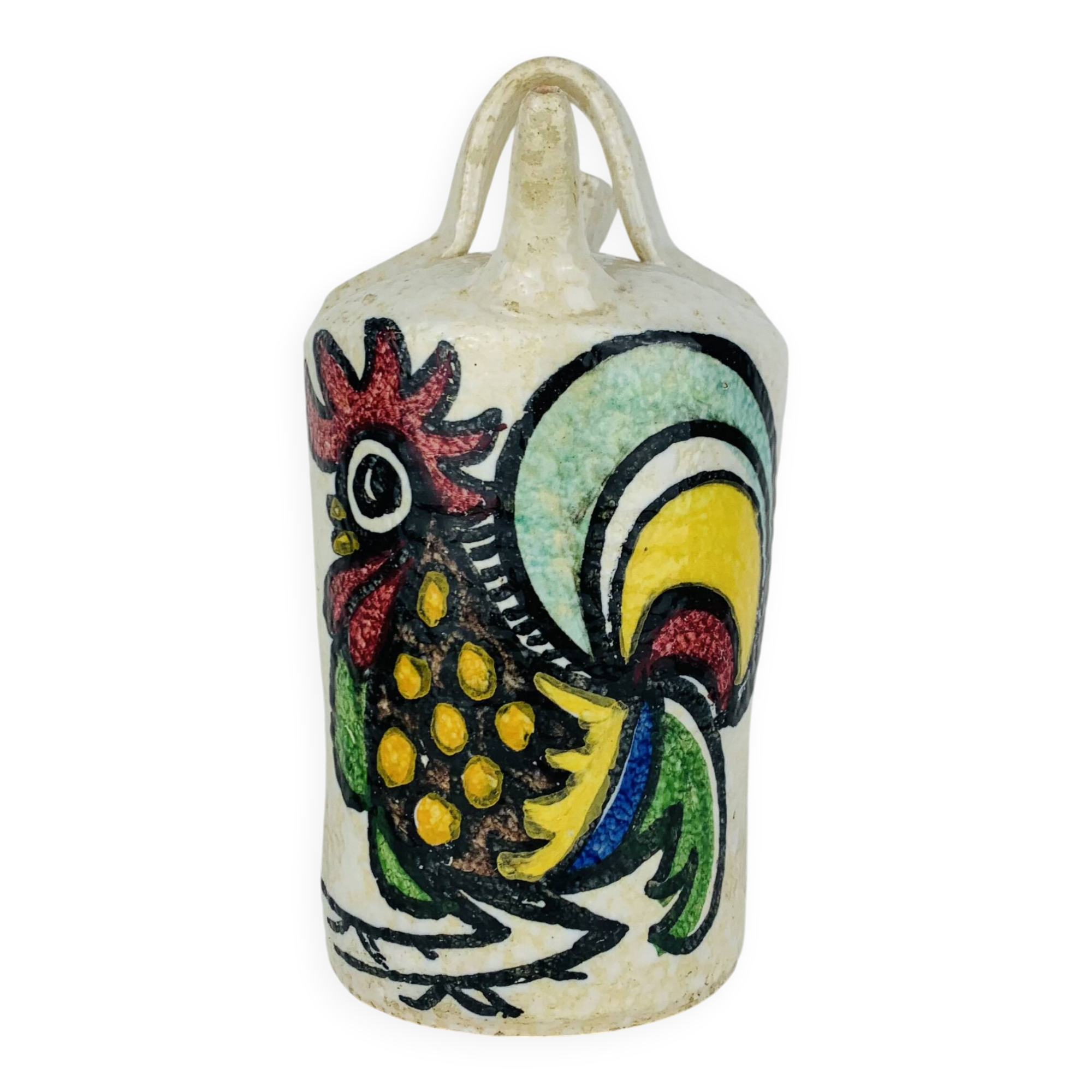 Ceramic pitcher jug by Pablo Sanguino, rooster, 1960s