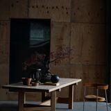 Modern Danish brutalist extendable dining table in pine, Tage Poulsen, 1970s.