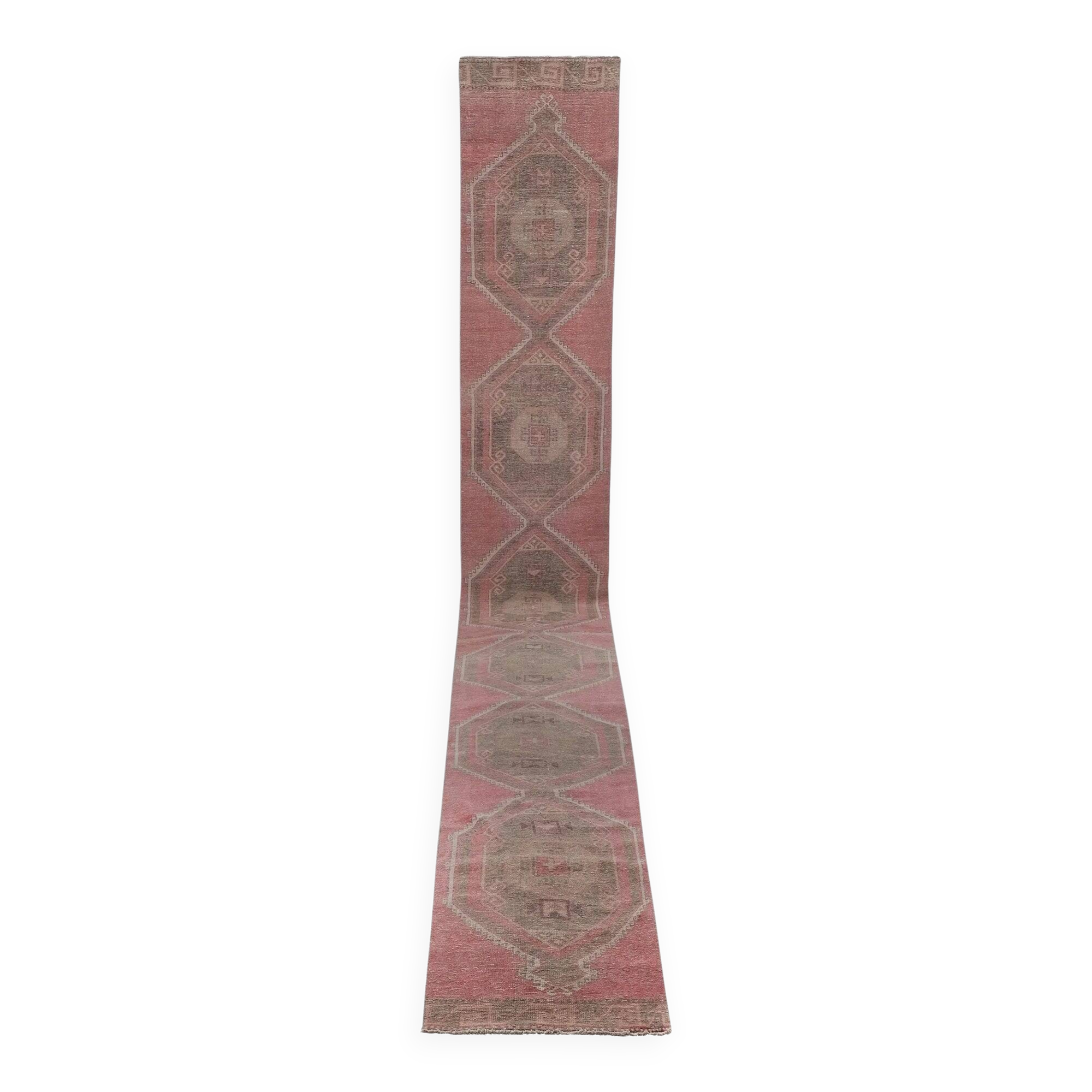 Vintage Turkish hallway rug 91x723 cm