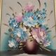 Tableau nature morte vasque rempli de fleurs