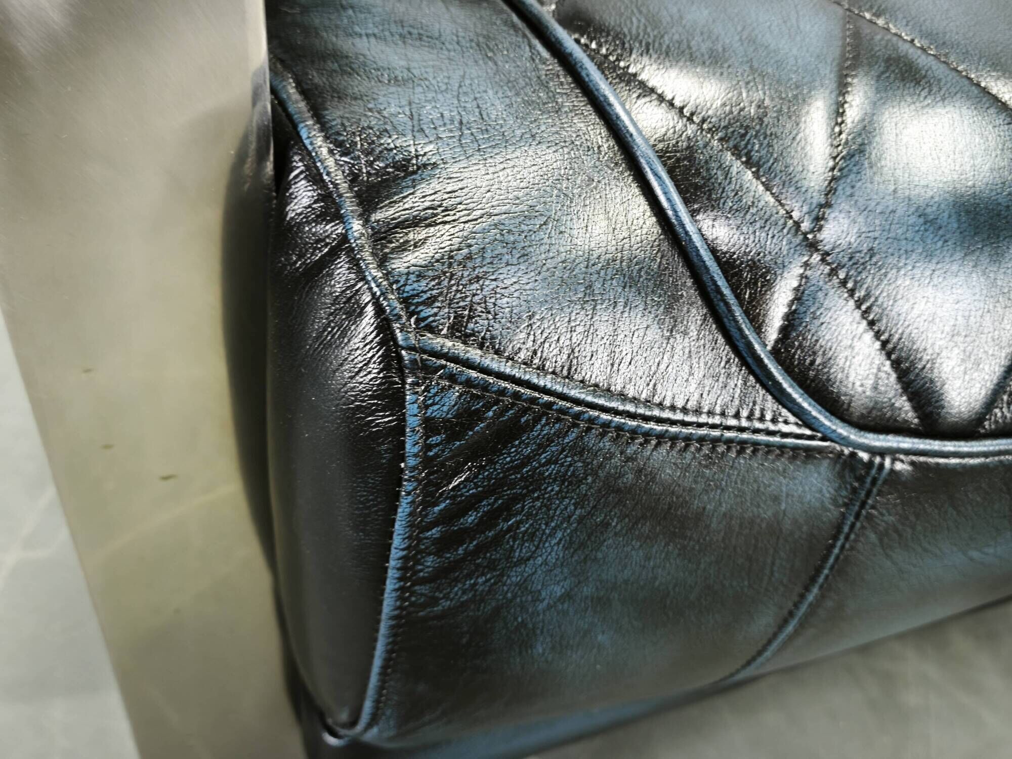 Pair of Timothy Oulton Aviator Leather and Steel Armchairs 1990s