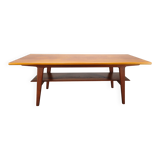 Danish Mid Century Teak Coffee Table with Shelf, 1960s