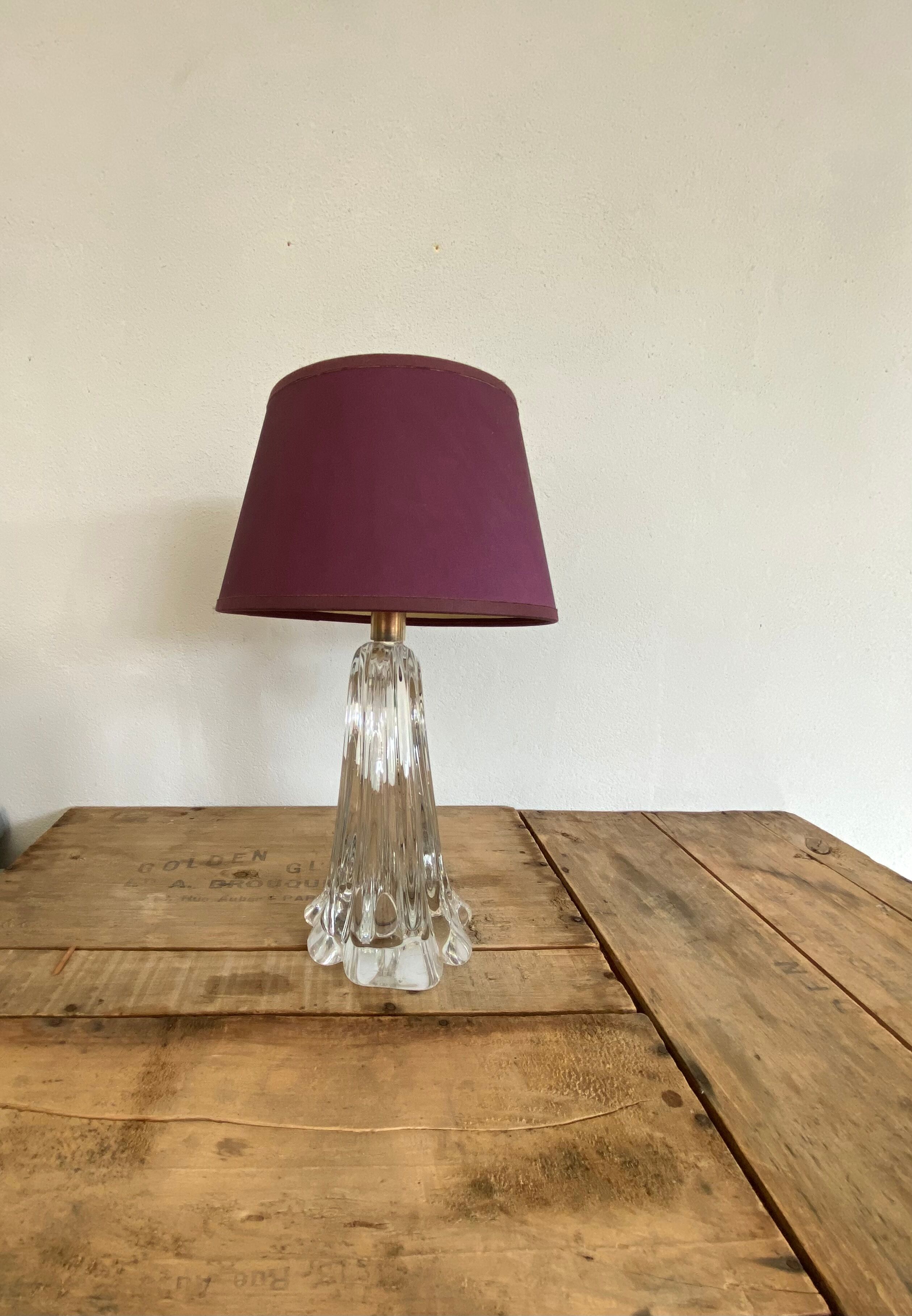 Moulded glass lamp, fabric cable 2 m