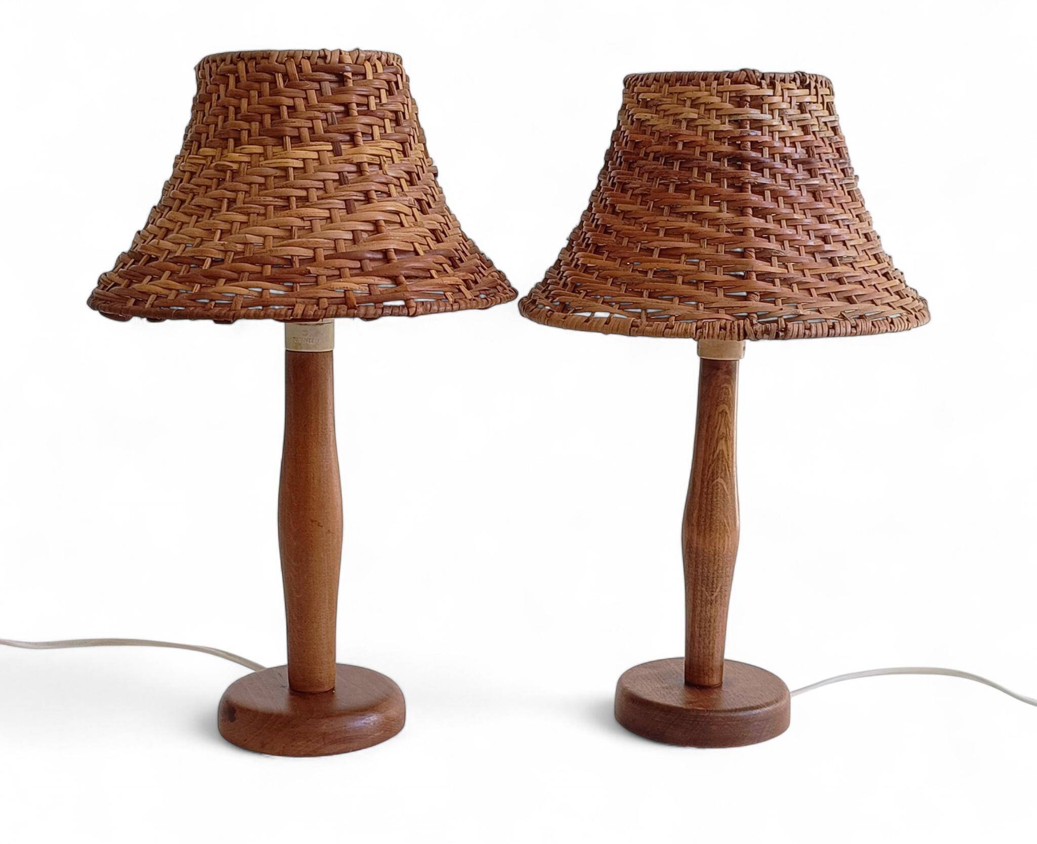 Pair of 1960s Swedish Pine Table Lamps by Ikea — Mid-Century Organic Modern