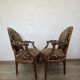 Paire de Fauteuils Médaillon d'époque Louis XVI