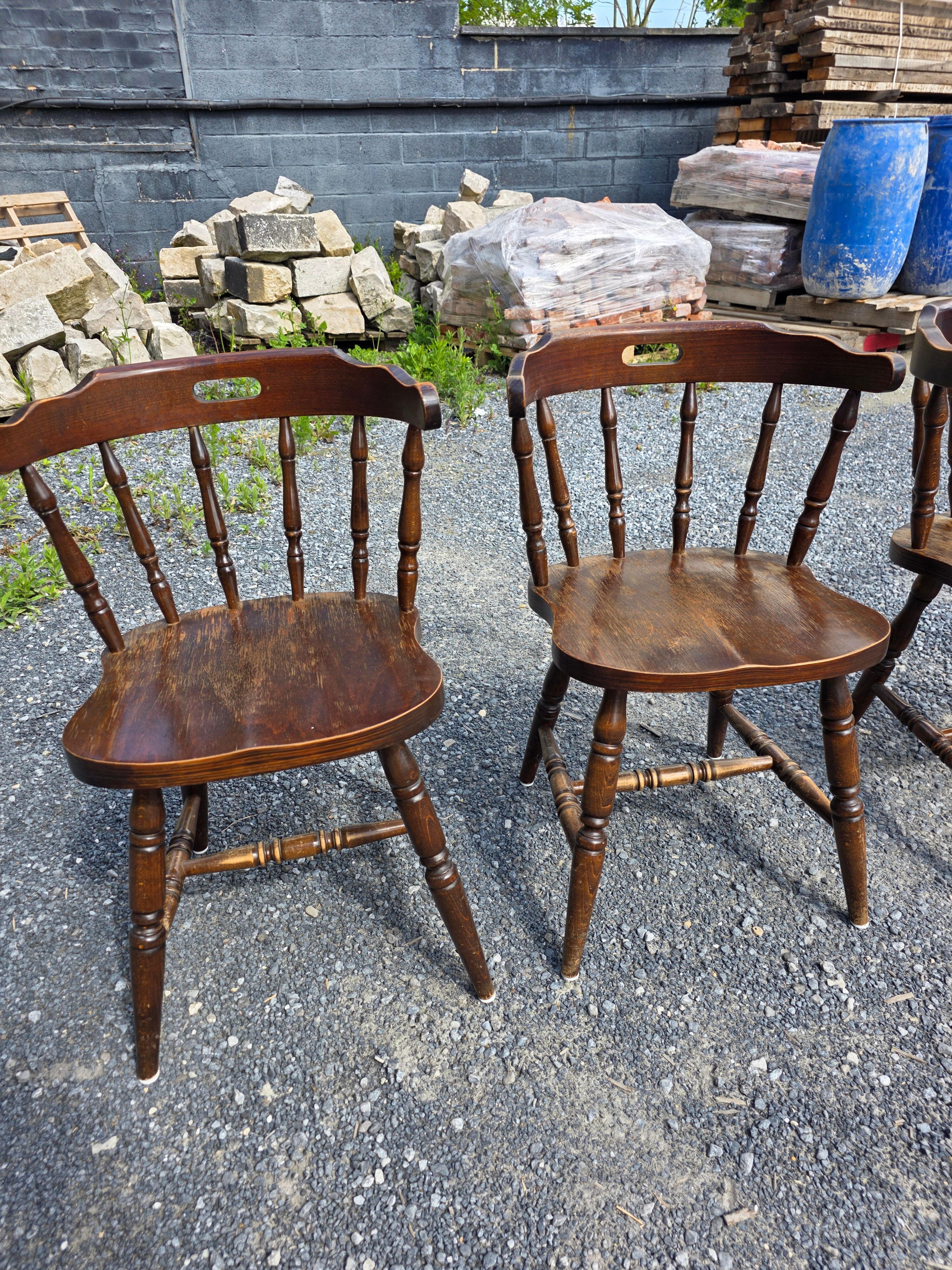 4 fauteuils bistrot style western en hêtre