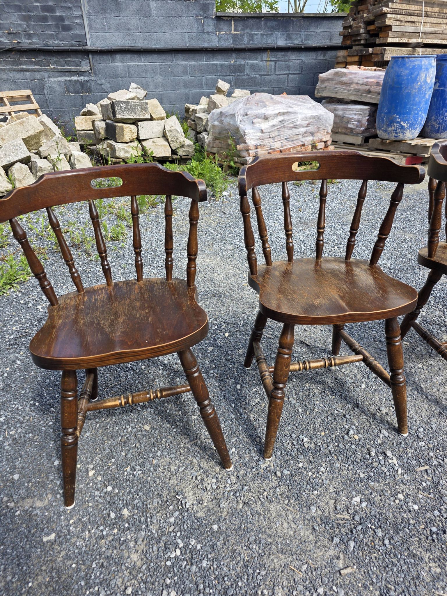 4 western-style bistro chairs in beech wood