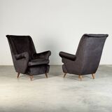 Pair of Italian Armchairs Attributed to Gio Ponti for ISA Bergamo, 1950s