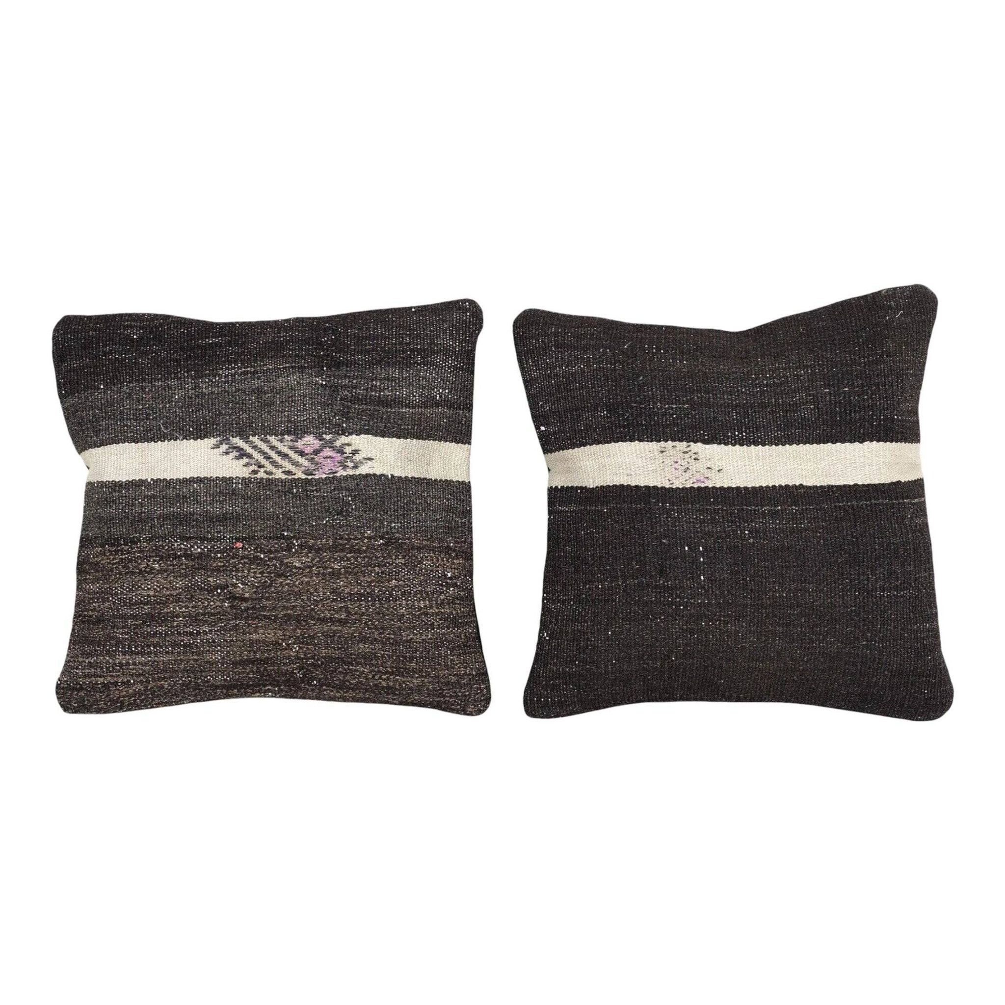 Set of 2 vintage kilim cushion covers 38x38 cm