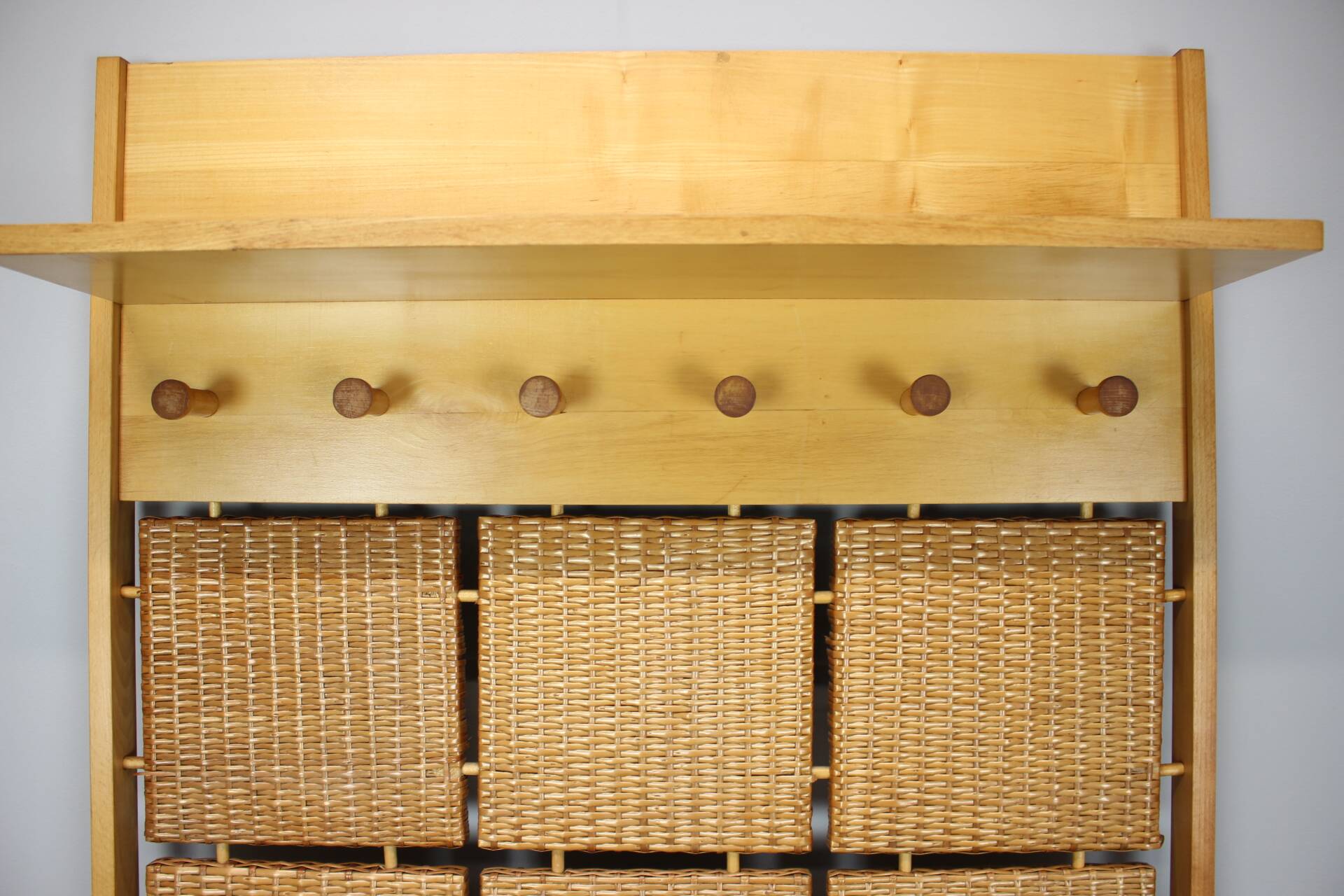 Vintage wall coat rack by Jan Kalous for ÚLUV, Czechoslovakia, 1960s.