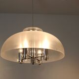 Suspension Doria chrome et lucite dome