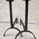 Pair of vintage steel geometric chenets