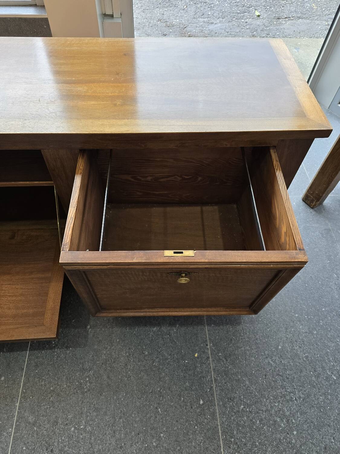 Large walnut cabinet for under the eaves