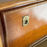 1970s wooden and bamboo bar cabinet