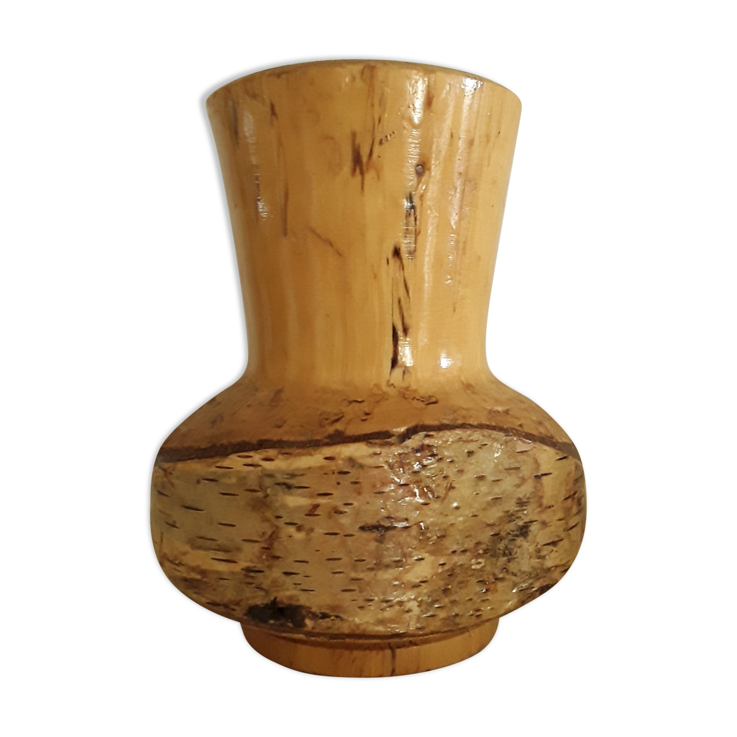 Vase wood art brut 1970