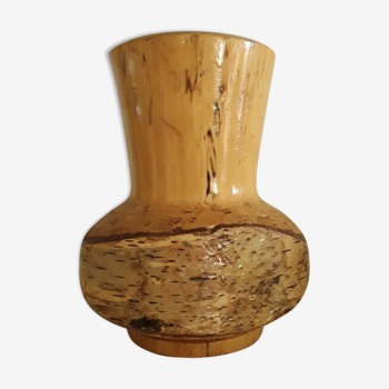 Vase wood art brut 1970