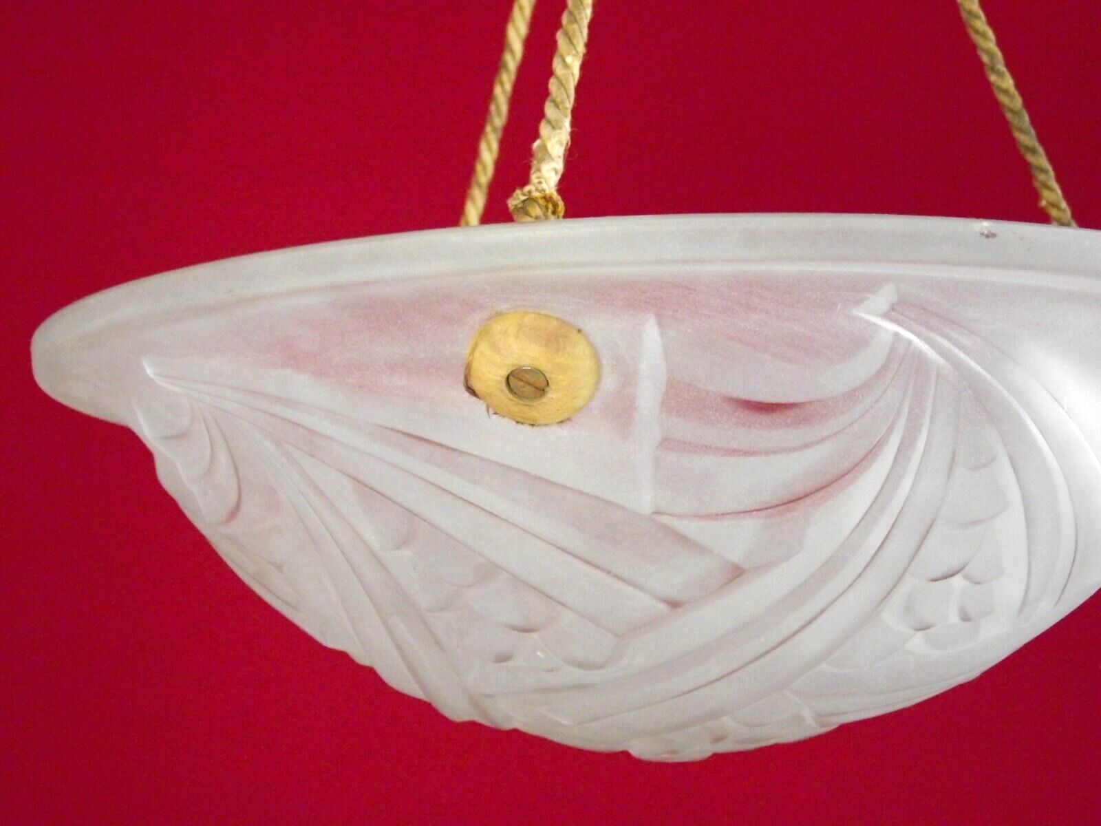 French vintage art deco 1930s pendant signed negra degue ceiling light