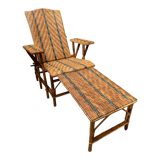 Chaise longue rotin et osier vintage avant-guerre