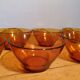 Series of 8 70's amber bowls