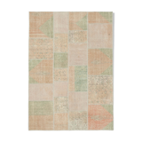 Handmade Oriental Contemporary 172 cm x 242 cm Beige Patchwork Carpet