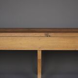 Long Oak wood Slatted Bench. 1970s