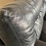 Sofa 3 places Genuine black leather brand ERTON