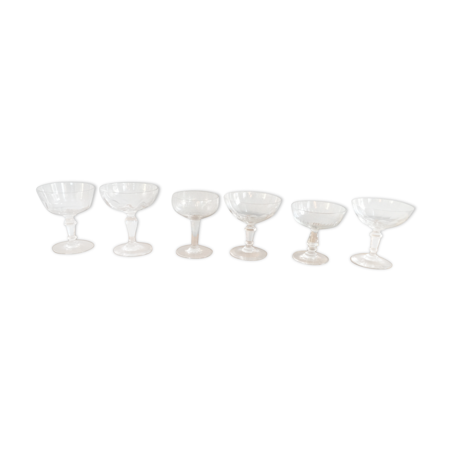 Set de 6 coupes à champagnes dépareillées
