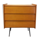 Wooden and black metal chest of drawers from the 50/60s