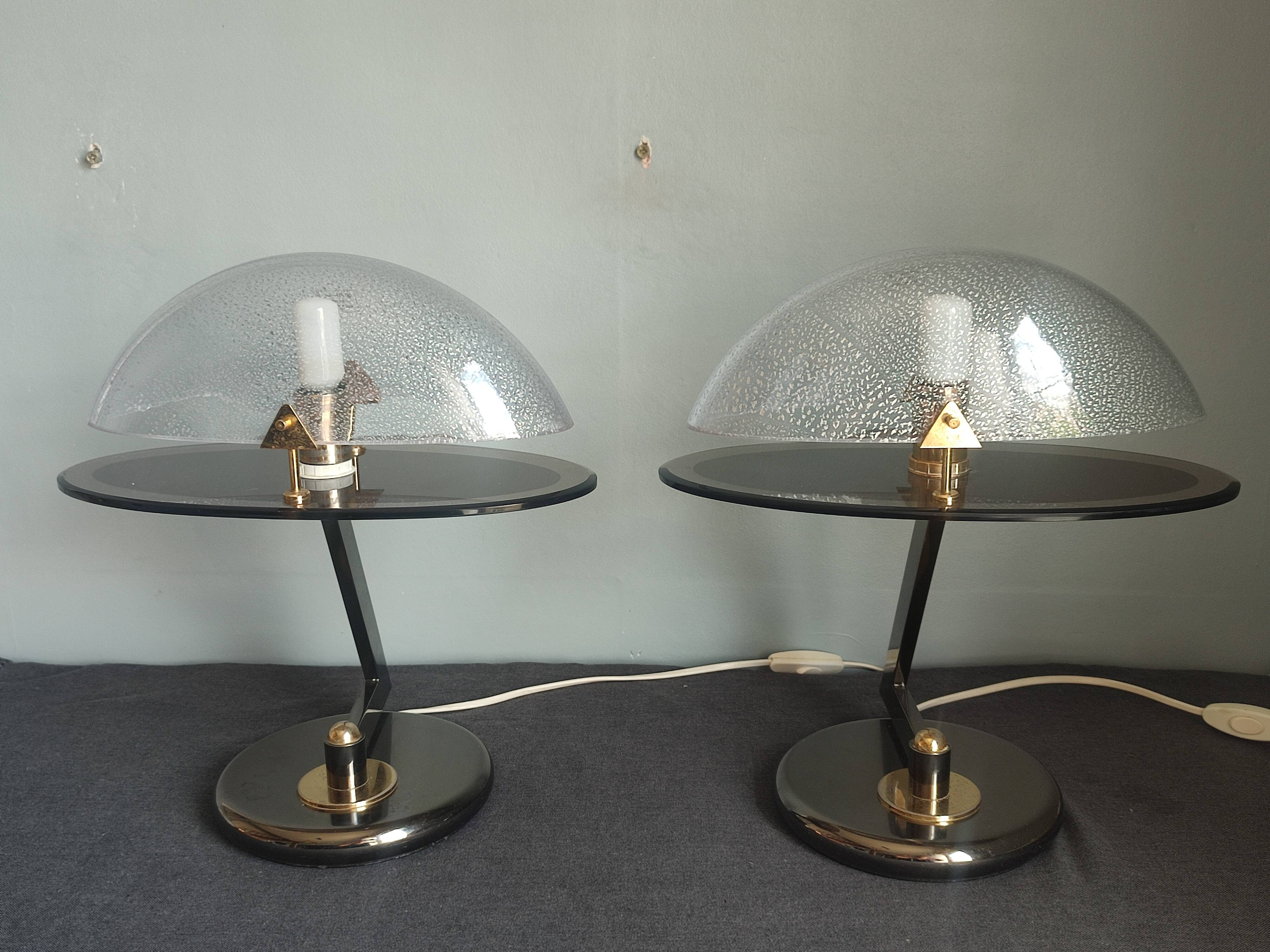 Lampes de table en verre Murano vintage
