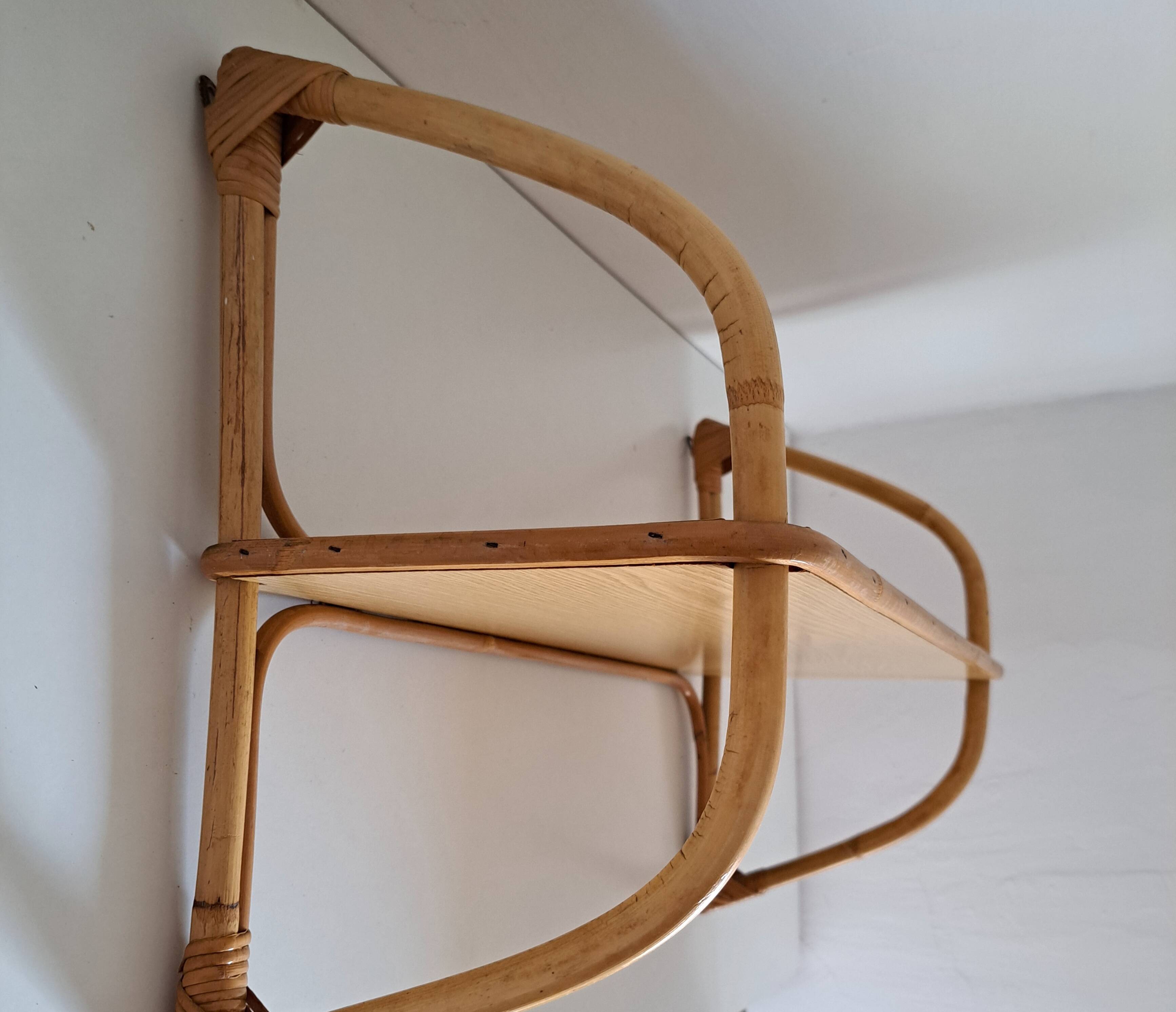 Bamboo wall shelves
