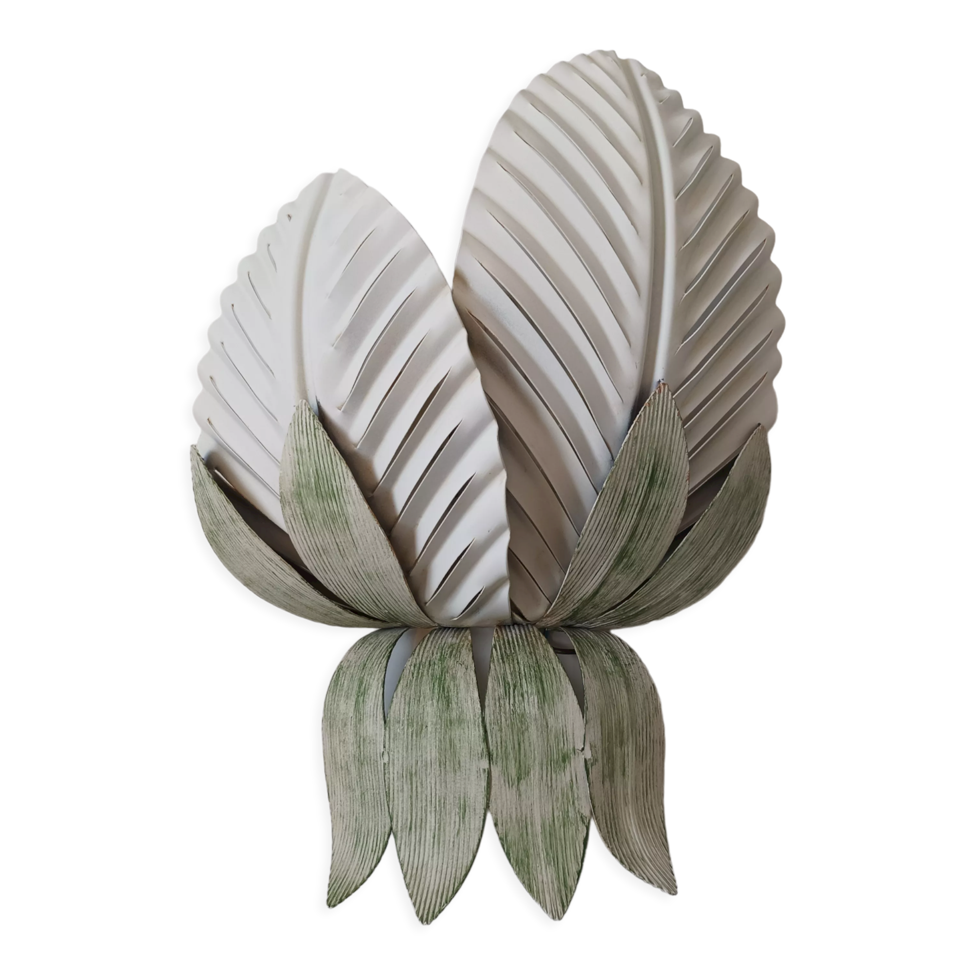 Vintage palm leaf wall lamp