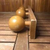 Ancienne patère porte manteau mural x3 bois vintage