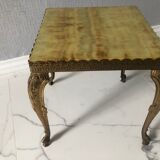 Heavy Onyx Marble Nesting Brass Tables
