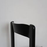 6 black lacquered and terry chairs