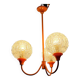 Suspension with 3 orange arms, mid-century, 1960s.