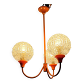 Suspension with 3 orange arms, mid-century, 1960s.