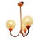 Suspension with 3 orange arms, mid-century, 1960s.