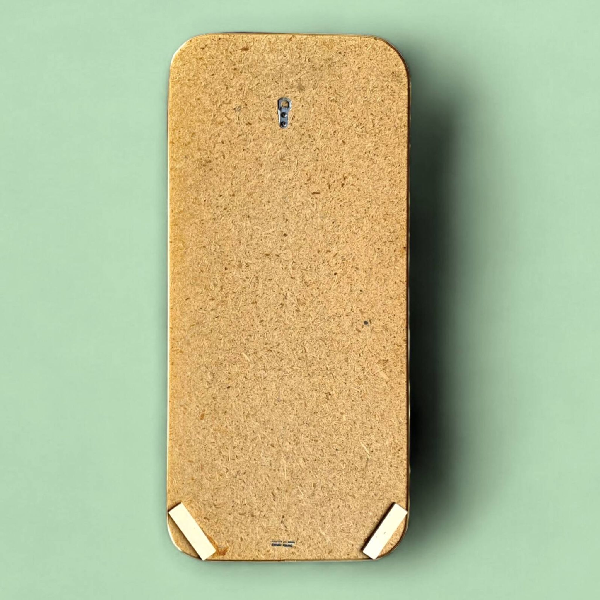 Large vintage rectangular wall mirror in gold anodized aluminum - 73 cm