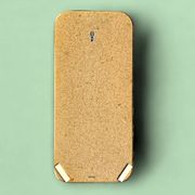 Large vintage rectangular wall mirror in gold anodized aluminum - 73 cm