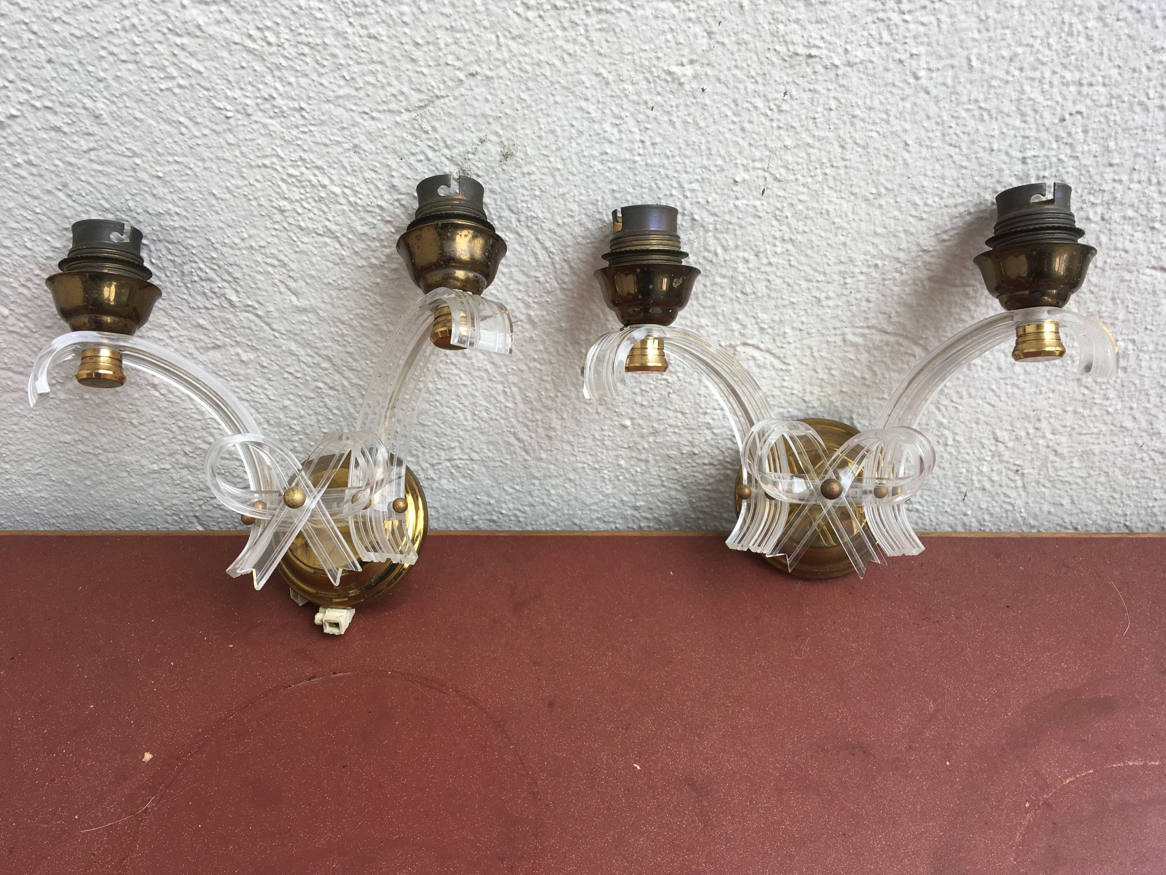 Pair of wall lights, 1950s