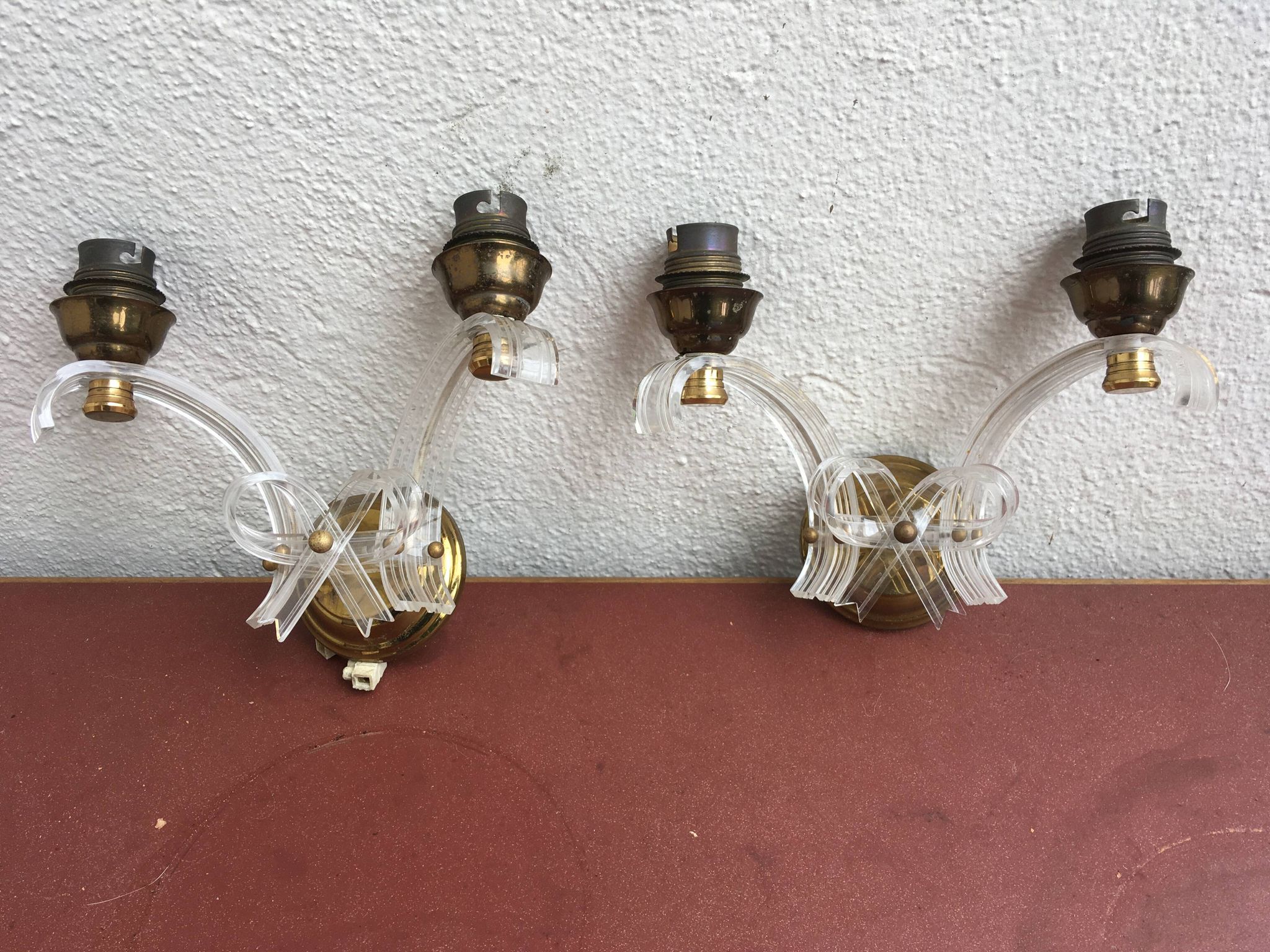 Pair of wall lights, 1950s