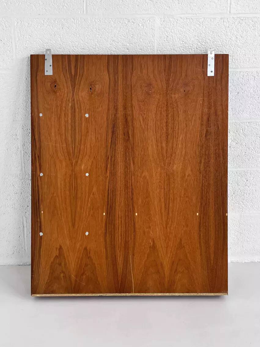 Scandinavian wooden mirror with integrated shelves