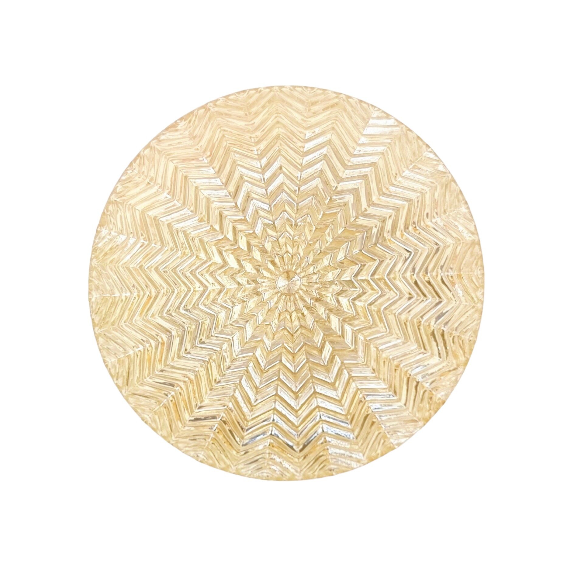 Mid Century Geometric Amber Glass Ceiling Light from Limburg, Germany, 70s