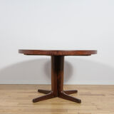 Mid-century round rosewood extendable dining table, Denmark, 1960s