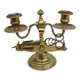 Antique 2-light candelabrum with scissors in bronze or brass.